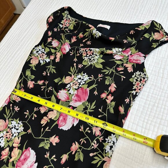 Vintage Y2K Speechless Dark Floral Midi Dress Size Small Cowl Neck Fairy Grunge - Picture 9 of 11